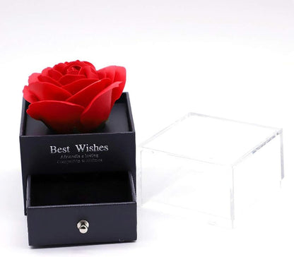 Rosa Eterna + Collar - Flor Preservada en Cúpula de Cristal