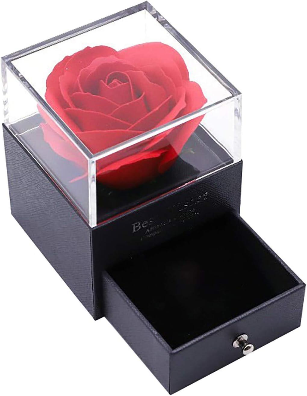 Rosa Eterna + Collar - Flor Preservada en Cúpula de Cristal